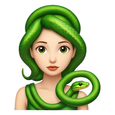 woman with snake on shoulders sticker