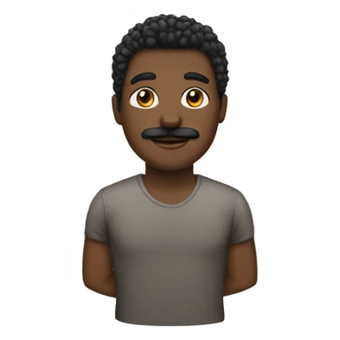 Melanin male with mustache sticker