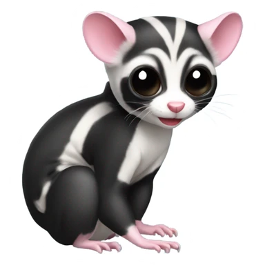 Sugar glider wearing taekwondo black bel  sticker