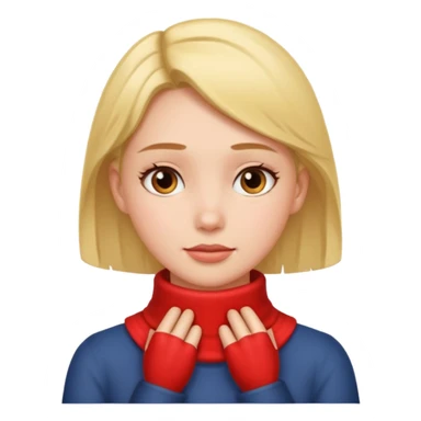 Girl with hands on neck  sticker