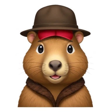 Realistisk Capybara med hat sticker