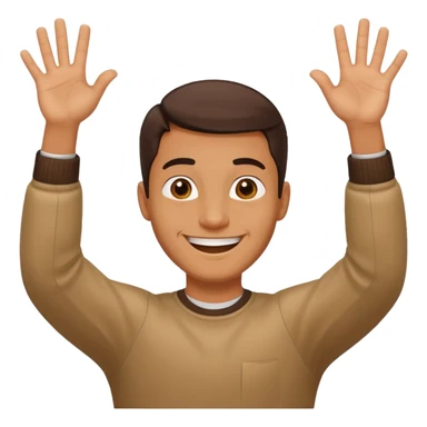 Make an emoji of a guy holding up two hands out like they're giving someone something or someone's giving them and right over those hands put six and seven on one hand each sticker