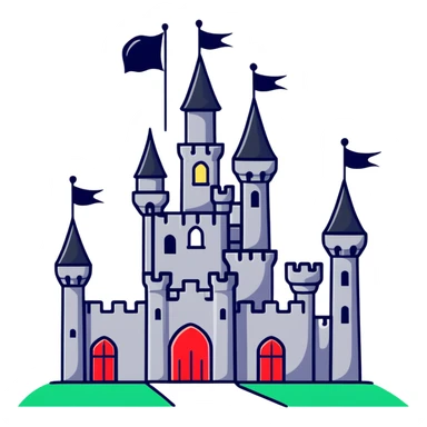magical castle with flags sticker