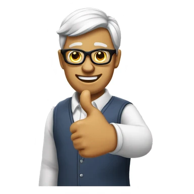 nerd with a thumbs up sticker