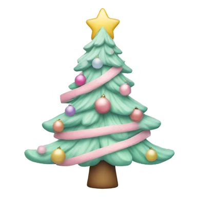 Pastel Christmas tree sticker