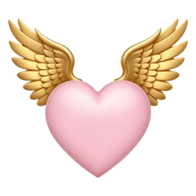 Light Pink Heart With Golden Wings sticker