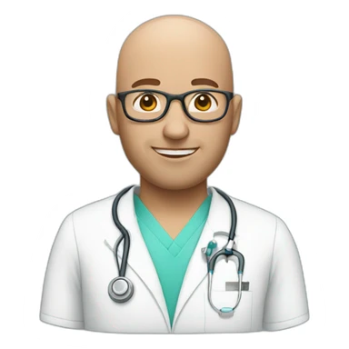 man nurse bald glasses sticker