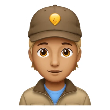 A person wearing a cap sticker