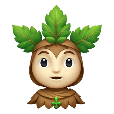 woodland spirit shaking head with leaf cross symbol sticker