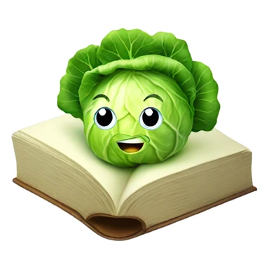 Cabbage with book sticker