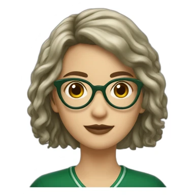 chica blanca con lentes y cabello legro liso de la casa de slytherin sticker