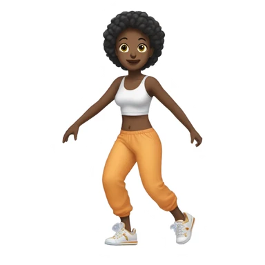 Girl dancing in bra top and parachute pants in sneakers  sticker