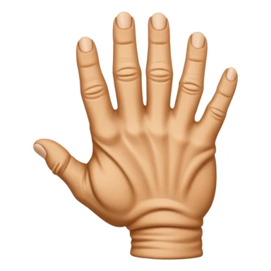 back of a hand gripping with thumb visible sticker