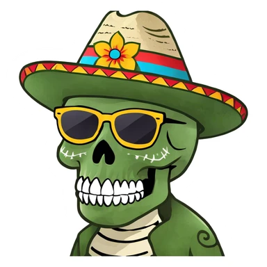 Humor sugar skull aerial view dead  sticker