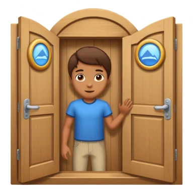 persona abriendo puerta sticker