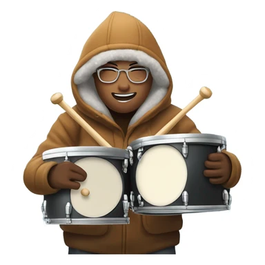 Drumming in a blizzard  sticker