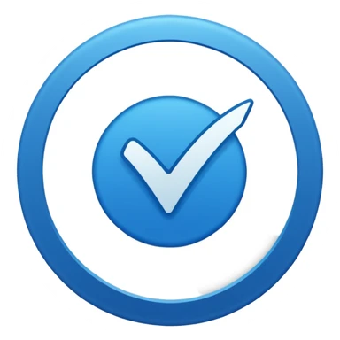 Instagram verification badge emoji in a blue outlined circular shape sticker
