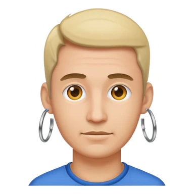 man wearing hoop earrings sticker