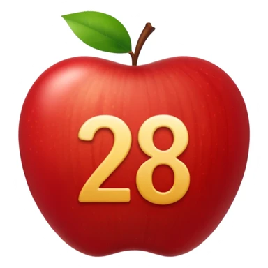 calendar with number 28, apple style emoji sticker