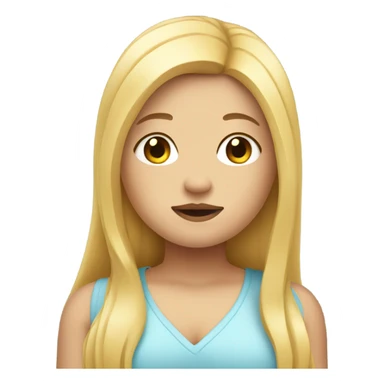 fat girl with fish head and blonde hair  sticker