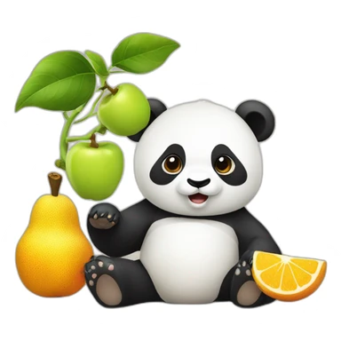 Panda qui mange un fruit  sticker