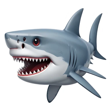 scary shark with sharp teeth sticker