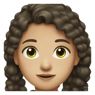 Girl with dark brown hair and green eyes sticker