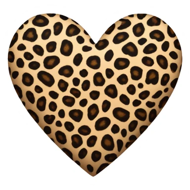 leopard print heart sticker