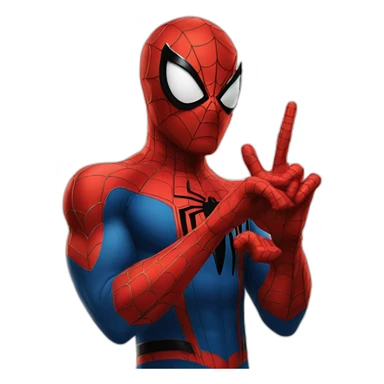 Spider man showing finger sticker