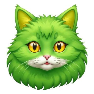 green furry cat sticker