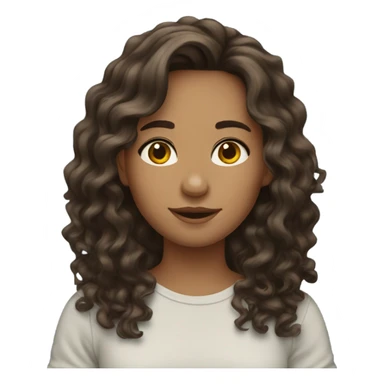 brunette wavy hair girl sticker