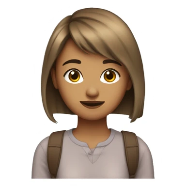 a malaysian-indian teenage girl with short hair and light brown highlings and bangs sticker