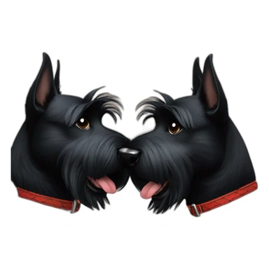 Two black Scottish terrier kissing sticker