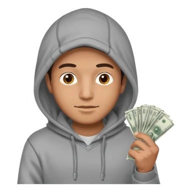 hoodied guy making money sticker