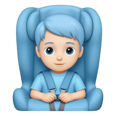 kid car seat pastel blue sticker