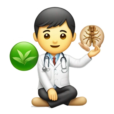 chiropractic and traditional chinese medicine. TCM master with western doctor. sticker