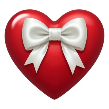 dark red heart with white bow sticker