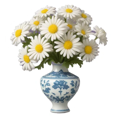 chrysanthemums in a hand shaped vase sticker