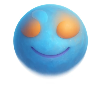 Make the smile more subtle and gentle. Enhance the ball to feel like a mystical, magical aura guide, with ethereal glow and a sense of wisdom. Keep the 3D emoji style. sticker