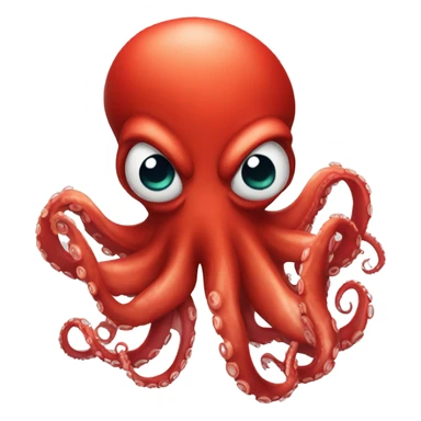 red cartoon octopus angry sticker