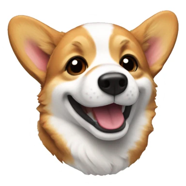 create a corgi with red-black fur smiling  sticker