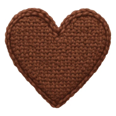 Brown knit heart sticker