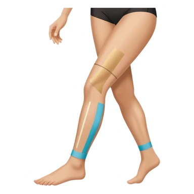 leg with kinesio tape (physiotherapy) sticker