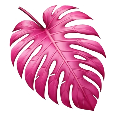 pink monstera leaf sticker