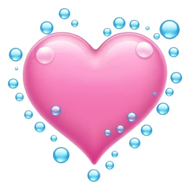Pink heart with bubbles around it sticker
