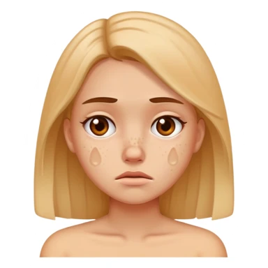 Girl with bad acne sad sticker