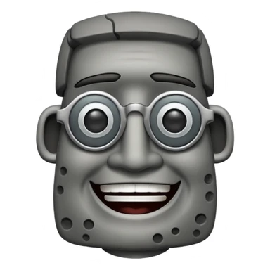 Un moai tranquilo con unos lentes y una sonrisa  sticker