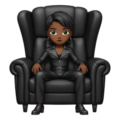 Matrix trinity black leather full body sit on a leather armchair sticker