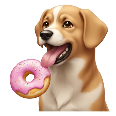 Dog eating donut sticker