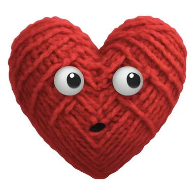 knitted heart sticker